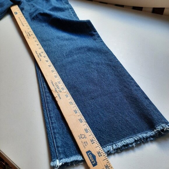 WeWoreWhat Jeans Womens 28 High Rise Frayed Waist Straight Raw Hem Retro - Picture 12 of 14
